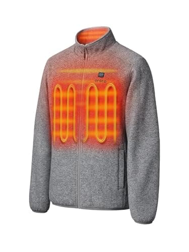 ORORO Men's Heated Fleece Jacket, 4 Zones