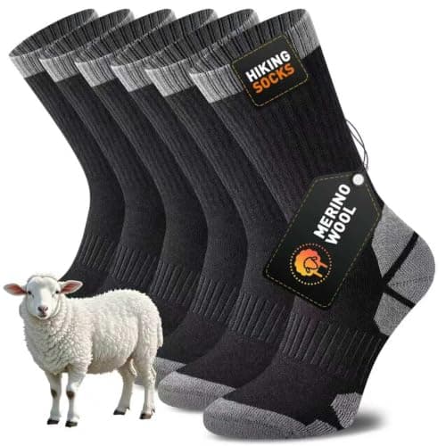 Niorasen Merino Wool Cushioned Crew Socks